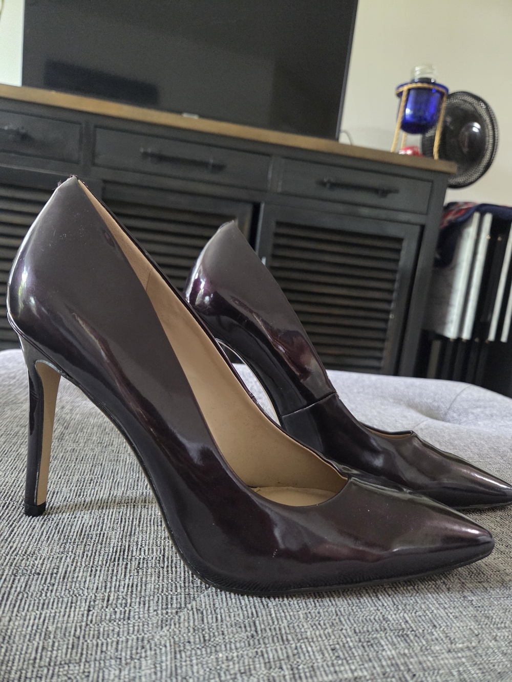 Mix No. 6 Womens Patent Leather Pointed Toe Pumps Deep Burgundy Size 9.5